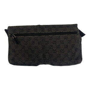 Gucci bag GG canvas body leather black